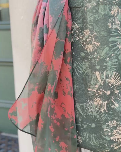 Noir Silk Chiffon Scarf